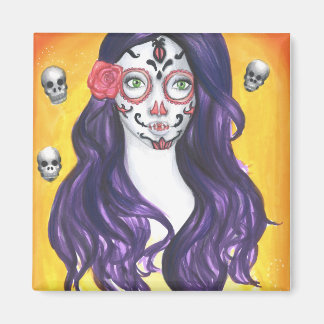 Crâne - Aimant Carré de 2 pouces