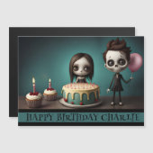 crâne amis aimant carte d'anniversaire ballons de (Devant / Derrière)