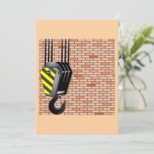 Crane And Hook Machinery Invitations (Debout devant)