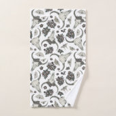 Crâne animal gothique avec fleurs Motif (Serviette à main)