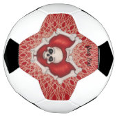 Crâne au coeur rouge des os Lignes Abstraites blan (Tourné)