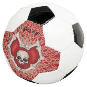 Crâne au coeur rouge des os Lignes Abstraites blan (3/4)