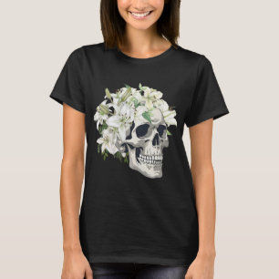 Crâne aux lys blancs T-SHIRT FEMME