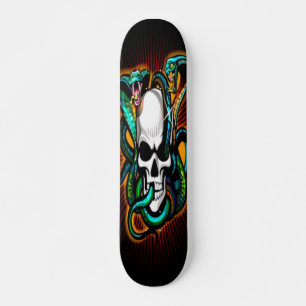 Crâne avec 2 Cobras Skateboard