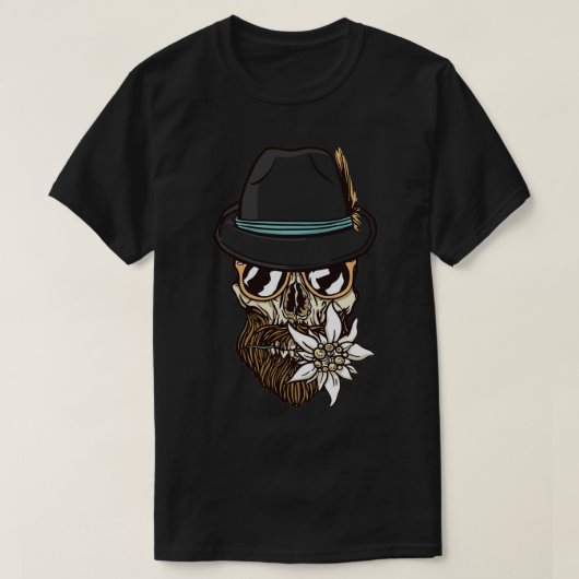 Crâne avec barbe classique TShirt classique TShirt (Design devant)