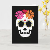 Crâne avec carte de voeux Fleurs (Fleur jaune)