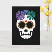 Crâne avec carte de voeux Fleurs (Fleur jaune)