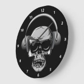 Crâne avec casque et lunettes de soleil Horloge (Angle)