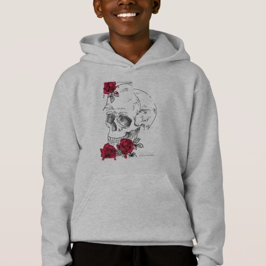 Crâne avec fleurs - Conception de style japonais u (Devant)