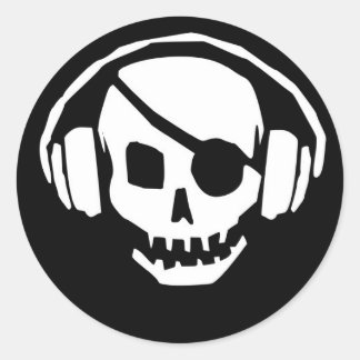 Crâne avec patch oculaire et Sticker pour casque