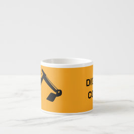 Crane Backhoe, Yellow Black, Worker Espresso Kop