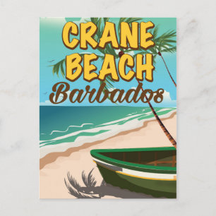 Crane Beach Barbados vakantieposter Briefkaart