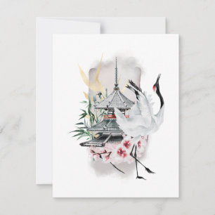 Crane Bird Japanese Artwork