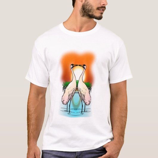 Crane Bird - Two Love Whooping Crane T-shirt (Voorkant)