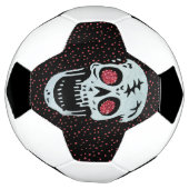 Crâne blanc Cracké Parties scintillant rouge yeux  (Tourné)