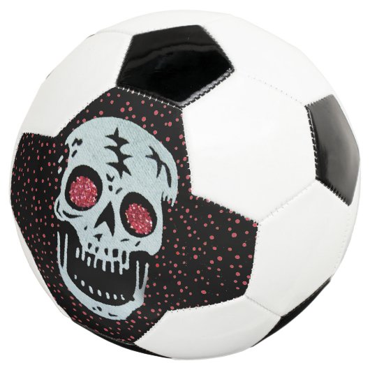 Crâne blanc Cracké Parties scintillant rouge yeux  (3/4)