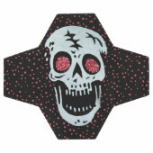 Crâne blanc Cracké Parties scintillant rouge yeux  (Plat)