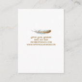 Crâne Boho avec des plumes carte d'oreille (Dos)