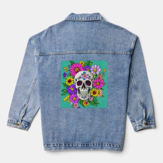 crâne coloré avec des fleurs (Verso)