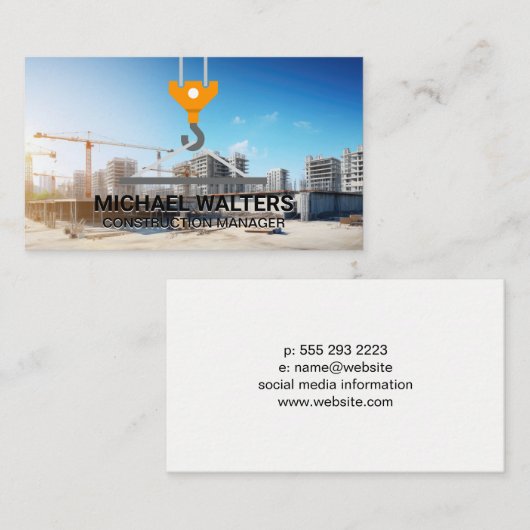 Crane | Construction | Builder Visitekaartje (Voorkant / Achterkant)