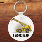 Crane Construction Equipment Sleutelhanger I Work (Voorkant)