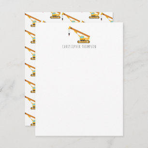 Crane Construction Truck Kinder Children's Notitiekaartje