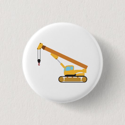 Crane Construction Truck Ronde Button 3,2 Cm (Voorkant)