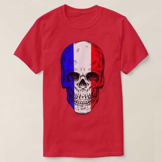 Crâne cool avec T-shirt drapeau (Design devant)