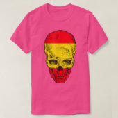 Crâne cool avec T-shirt drapeau espagnol (Design devant)