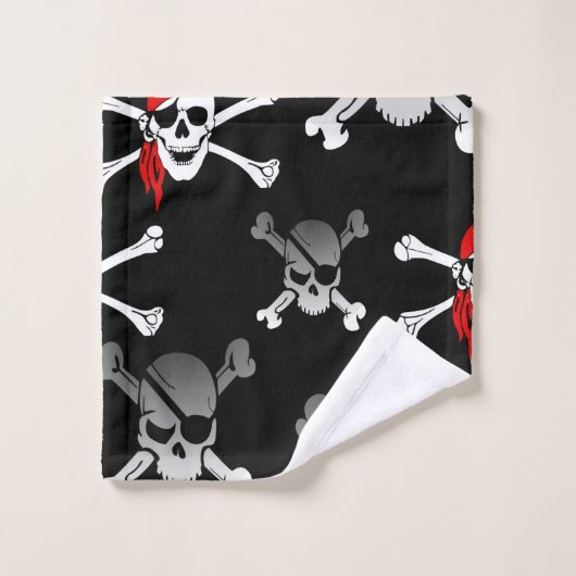 Crâne dans Bones Party Pirate Serviette de bain en (Gant de toilette)
