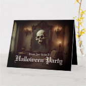 Crâne dans une peinture hantée Invitation d'Hallow (Fleur jaune)