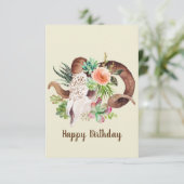 Crâne de bélier et carte d'anniversaire personnali (Debout devant)