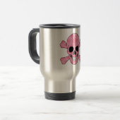 Crâne De Camouflage Rose Et Crossbones Voyage Mug (Devant gauche)