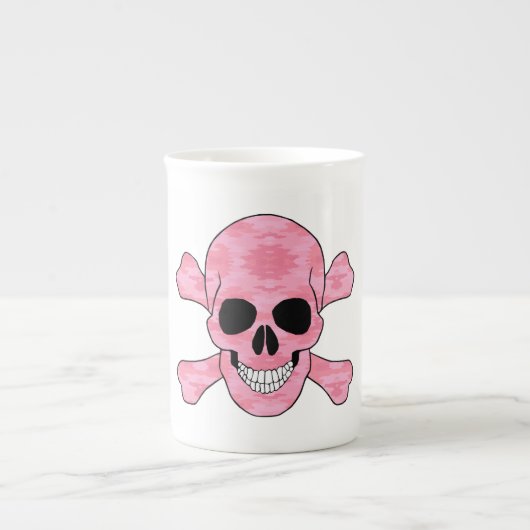 Crâne De Camouflage Rose Et Mug De Crossbones (Devant)