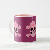 Crâne De Camouflage Rose Et Mug De Crossbones (Devant gauche)
