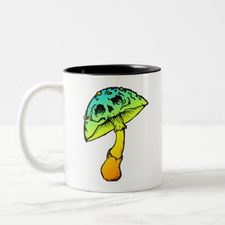 crâne de champignon Mug à café à deux tons