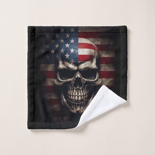 Crâne de drapeau américain (Gant de toilette)
