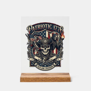 Crâne de hors-la-loi patriotique Sheriff Patriote