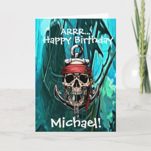 Crâne de Pirate Carte de Vaisseau Fantôme Capitain