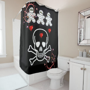 Crâne de rideau de douche d'Halloween