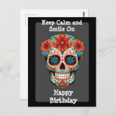 Crâne de Sucre Carte d'Anniversaire (Devant / Derrière)