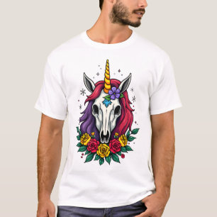 Crâne de sucre de licorne Art mexicain, T-Shirt de