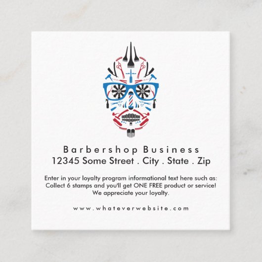 crâne de sucre de raseur-coiffeur de fidélité (Devant)