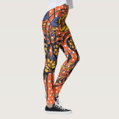 Crâne de sucre Orange Polka Pot Leggings (Droite)