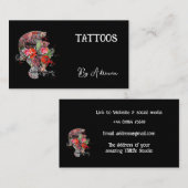 Crâne de tatouage carte de visite (Devant / Derrière)