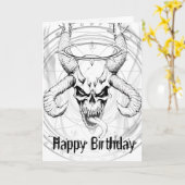 Crâne divin de la mort Carte d'anniversaire blanch (Fleur jaune)