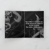 Crâne divin de la mort Carte d'anniversaire noire (Intérieur)
