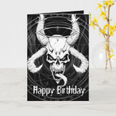 Crâne divin de la mort Carte d'anniversaire noire (Fleur jaune)