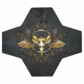 Crâne d'oiseaux dorés sur arrière - plan noir (Plat)