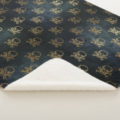 Crâne doré et os croisés Couverture Sherpa (3/4)